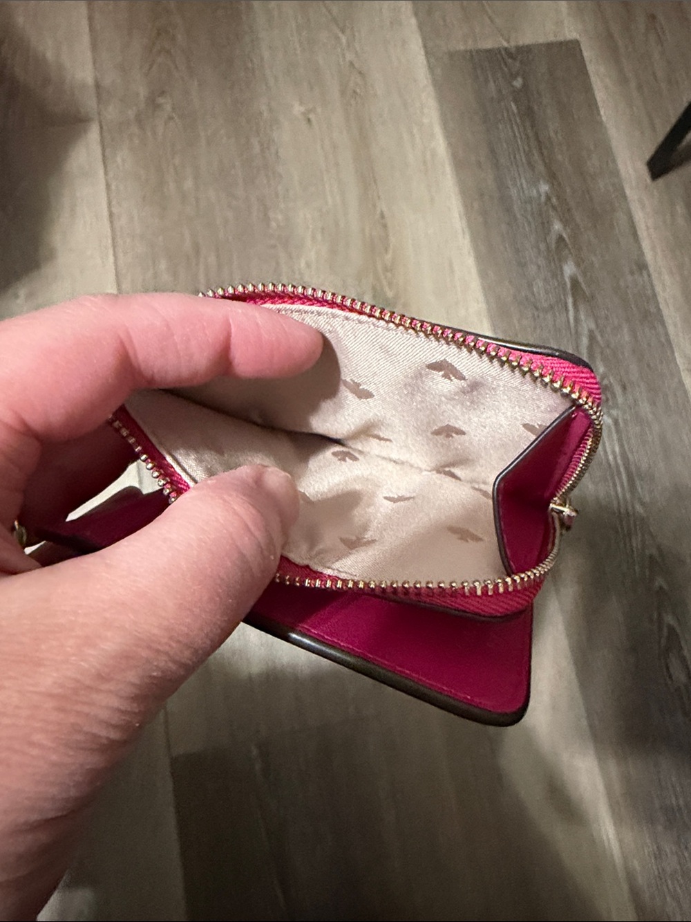 kate spade pink leather wallet with gold logo NWT - Picture 5 of 6